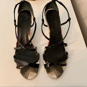 Burberry authentic strap heels wedges